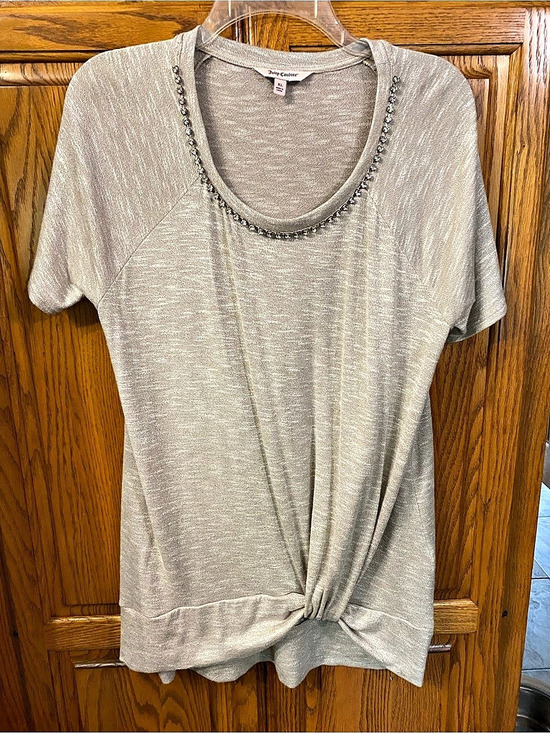 Juicy Couture Tops - Juicy Couture Short Sleeve Tunic Top in Gray Size XL Like New